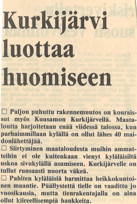 Kylä - Kurkijärven maamiesseura ry.
